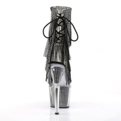 Pleaser ADORE-1017SRS Transparent Black Strass Boots