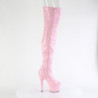 Pleaser ADORE-3011HWR Rose Hologram Overknee Boots