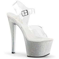 Pleaser SKY-308MG Transparent Silver Sale Women