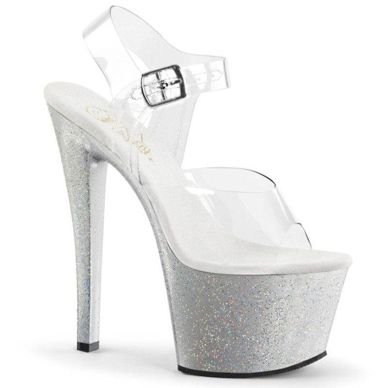 Pleaser SKY-308MG Transparent Silver Sale Women Pleaser SKY-308MG Transparent Silver Sale Women
