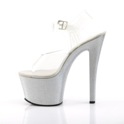 Pleaser SKY-308MG Transparent Silver Sale Women