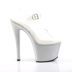 Pleaser SKY-308MG Transparent Silver Sale Women