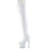 Pleaser ADORE-3011HWR White Hologram Overknee Boots
