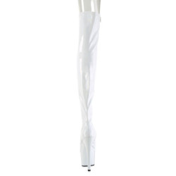 Pleaser ADORE-3011HWR White Hologram Overknee Boots