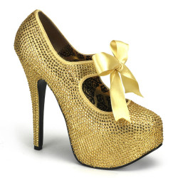 Bordello TEEZE-04R Gold Rhinestones Sale Women