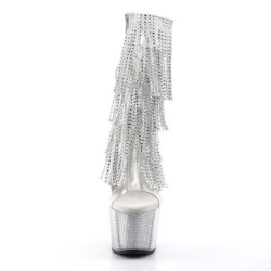 Pleaser ADORE-1017SRS Transparent Silver Strass Boots