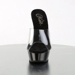 Pleaser ALLURE-601 Transparent Black High Heeled Mules
