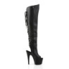 Pleaser ADORE-3019 Black Platform Over The Knee Boots