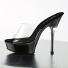 Pleaser ALLURE-601 Transparent Black High Heeled Mules