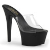 Pleaser ASPIRE-601 Transparent Black High Heeled Mules