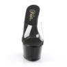Pleaser ASPIRE-601 Transparent Black High Heeled Mules