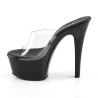 Pleaser ASPIRE-601 Transparent Black High Heeled Mules