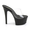 Pleaser ASPIRE-601 Transparent Black High Heeled Mules