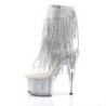 Pleaser ADORE-1017SRS Transparent Silver Strass Boots