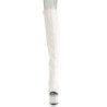 Pleaser ADORE-3019 White Platform Over The Knee Boots