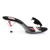 Pin Up Couture BELLE-301BOW Transparent Black Mules