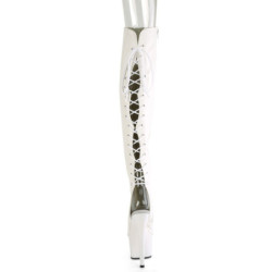 Pleaser ADORE-3019 White Platform Over The Knee Boots