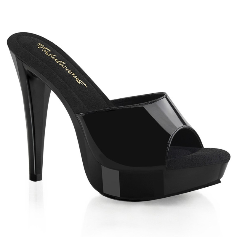 Fabulicious COCKTAIL-501 Black High Heeled Mules Fabulicious COCKTAIL-501 Black High Heeled Mules