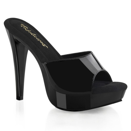 Fabulicious COCKTAIL-501 Black High Heeled Mules