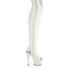 Pleaser ADORE-3019 White Platform Over The Knee Boots