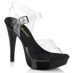 Fabulicious COCKTAIL-508 Black High Heeled Bridal Sandals