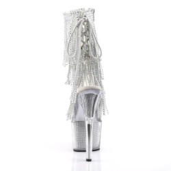 Pleaser ADORE-1017SRS Transparent Silver Strass Boots