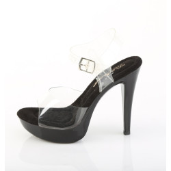 Fabulicious COCKTAIL-508 Black High Heeled Bridal Sandals