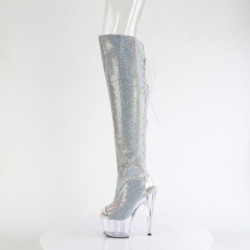 Pleaser ADORE-3019C-RS Silver Fringes Overknee Boots