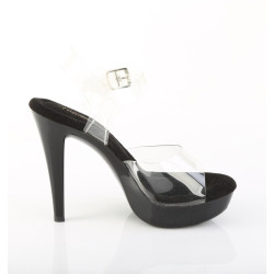 Fabulicious COCKTAIL-508 Black High Heeled Bridal Sandals