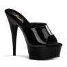 Pleaser DELIGHT-601 Black Patent High Heeled Mules