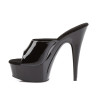 Pleaser DELIGHT-601 Black Patent High Heeled Mules