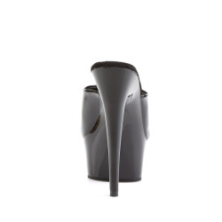 Pleaser DELIGHT-601 Black Patent High Heeled Mules