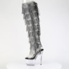 Pleaser ADORE-3019C-RSF Black Fringes Overknee Boots