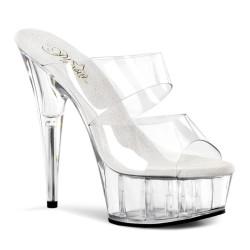 Pleaser DELIGHT-602 Transparent High Heeled Mules