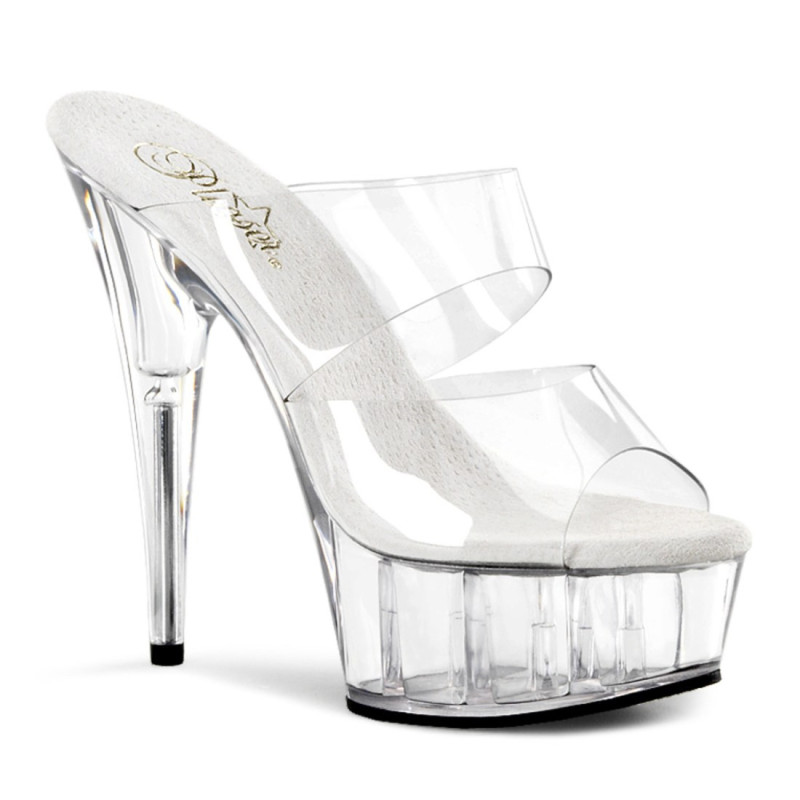 Pleaser DELIGHT-602 Transparent High Heeled Mules Pleaser DELIGHT-602 Transparent High Heeled Mules