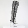 Pleaser ADORE-3019C-RSF Black Fringes Overknee Boots