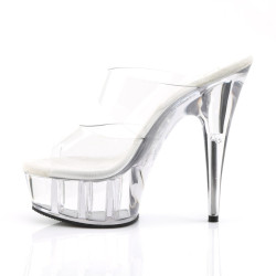 Pleaser DELIGHT-602 Transparent High Heeled Mules