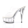 Pleaser DELIGHT-602 Transparent High Heeled Mules