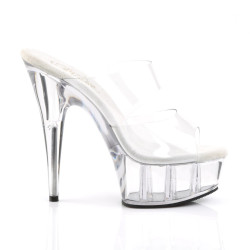 Pleaser DELIGHT-602 Transparent High Heeled Mules