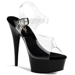 Pleaser DELIGHT-608 Black Platform Pole Dance High Heels