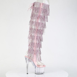 Pleaser ADORE-3019C-RSF Rose Fringes Overknee Boots