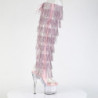 Pleaser ADORE-3019C-RSF Rose Fringes Overknee Boots