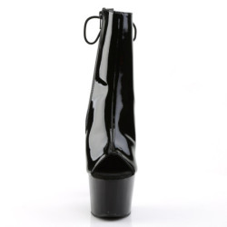 Pleaser ADORE-1018 Black Patent High Heeled Ankle Boots