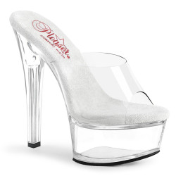 Pleaser GLEAM-601 Transparent High Heeled Mules Women