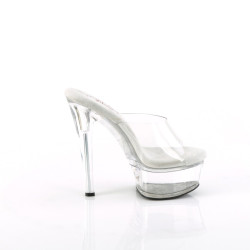 Pleaser GLEAM-601 Transparent High Heeled Mules Women