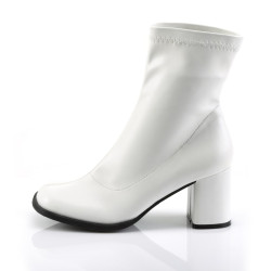 Funtasma GOGO-150 White Vegan Chunky Ankle Boots