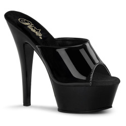 Pleaser KISS-201 Black Patent High Heeled Mules Women