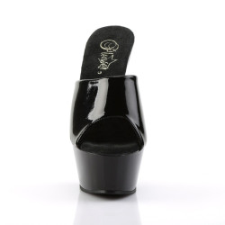 Pleaser KISS-201 Black Patent High Heeled Mules Women