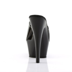 Pleaser KISS-201 Black Patent High Heeled Mules Women