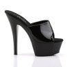Pleaser KISS-201 Black Patent High Heeled Mules Women
